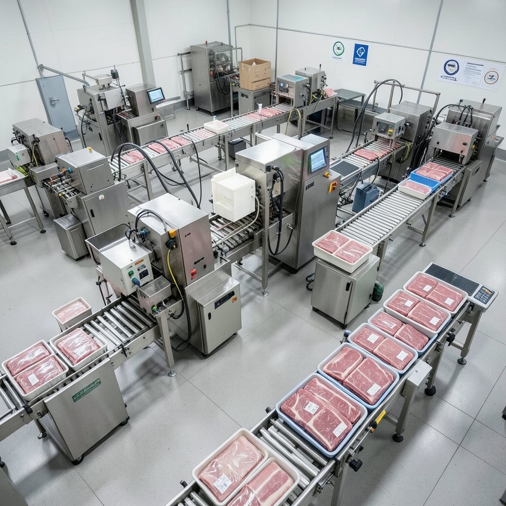 automação no processamento de carnes